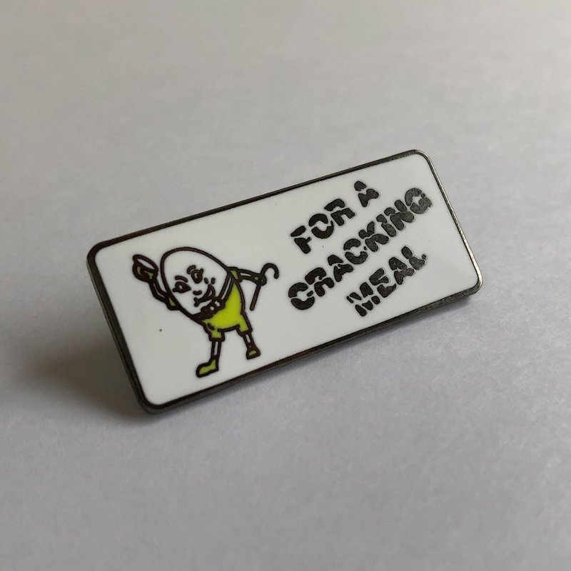 Reminiscent revellers can now buy Snobs and Mr Egg pin badges